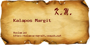 Kalapos Margit névjegykártya